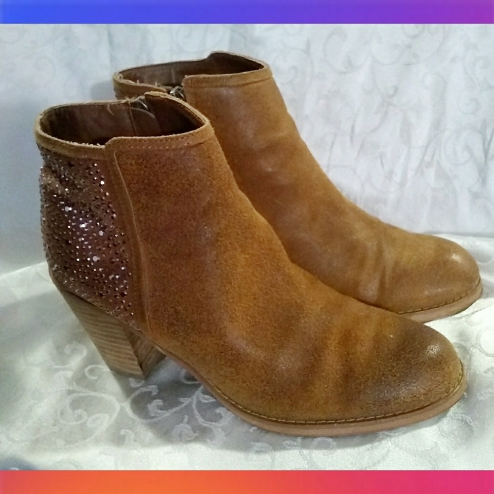 CARLOS SANTANA CAMEL DRISKILL SUEDE STUD BOOTS - Picture 3 of 6